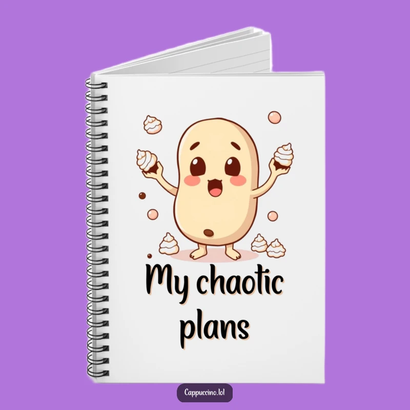 Funny Surprised Bean Notebook: Juggling Cream Coffee Character - Gift