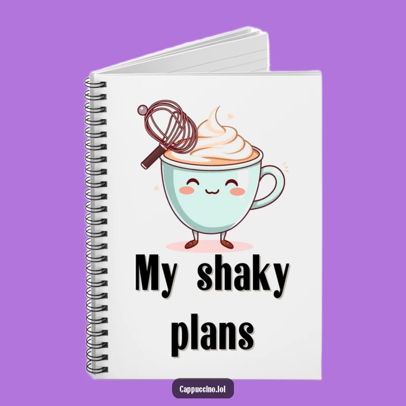 Funny Balancing Notebook: Wobbly Cappuccino Cup Character Whisk Journal Gift