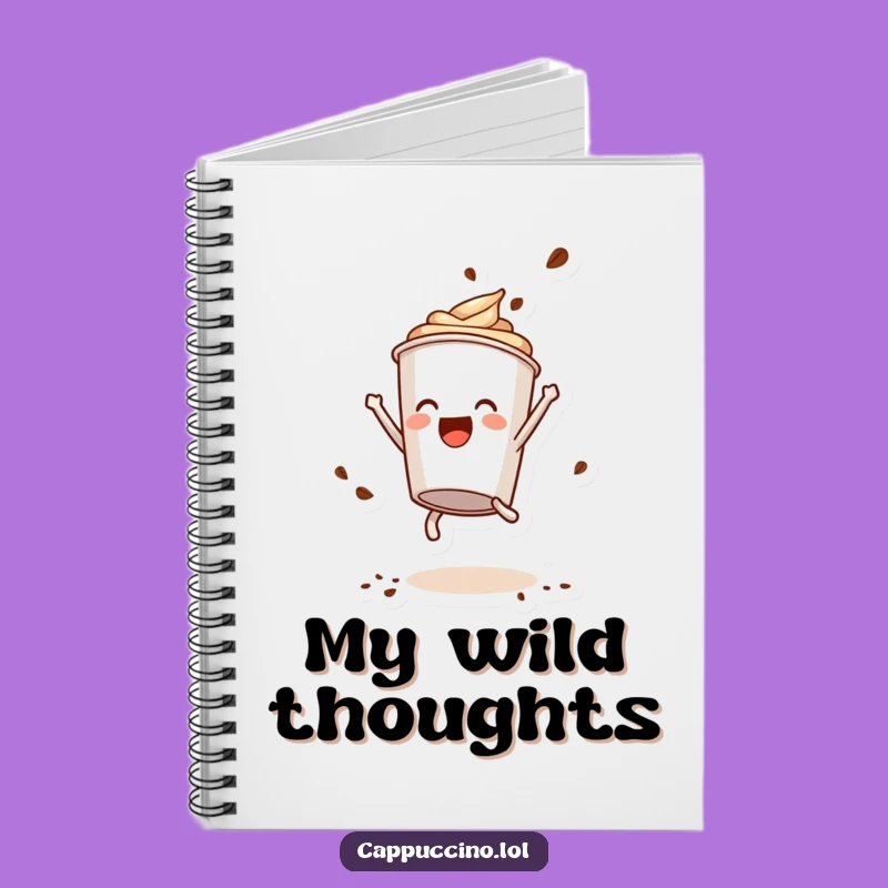 Funny Somersault Notebook: Cappuccino Cup Character Coffee Powder Journal Gift