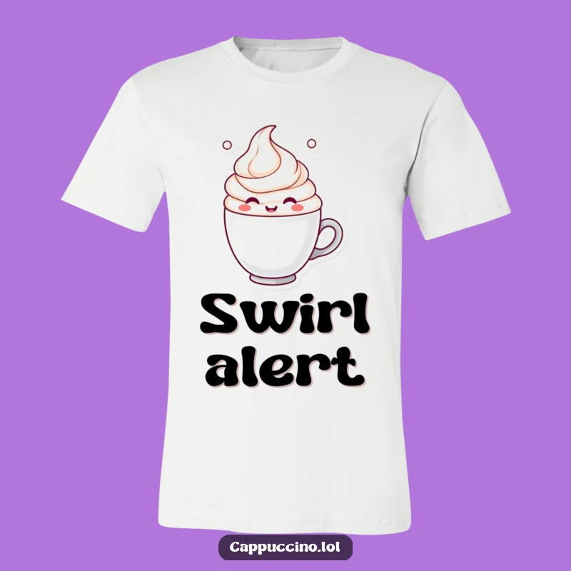 Funny Milk Froth Swirl T-Shirt: Cheerful Character Tee, Ideal Funny Gift!