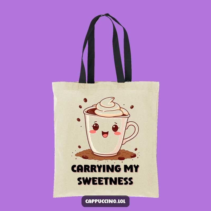 Funny Cappuccino Cup Cocoa Tote Bag - Carry Sweetness Gift