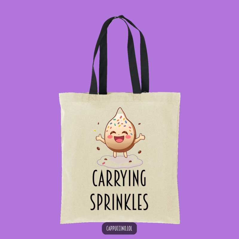 Funny Sprinkle Laugh Tote Bag: Bouncing Character Carry-all, Perfect Shopping Funny Gift!