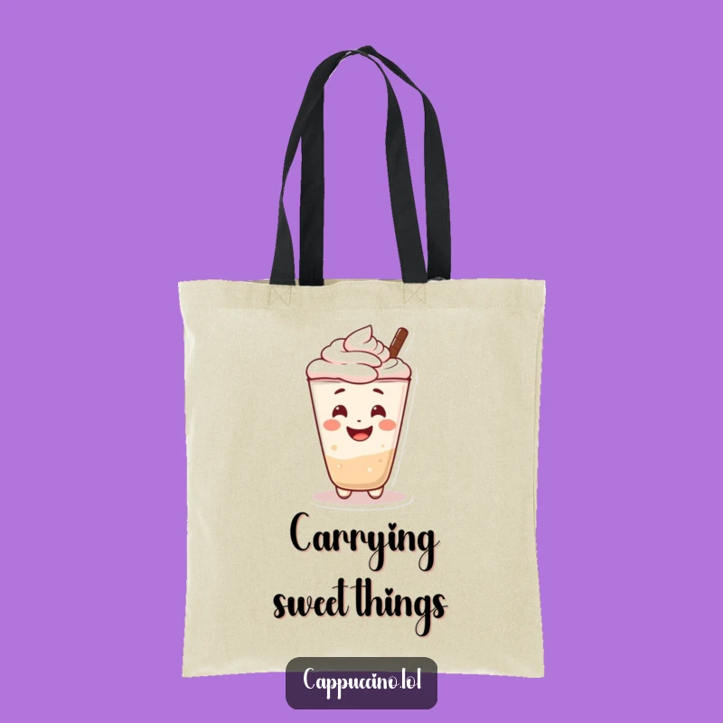Funny Cappuccino Smile Tote Bag: Cheerful Foam - Carry Your Joy